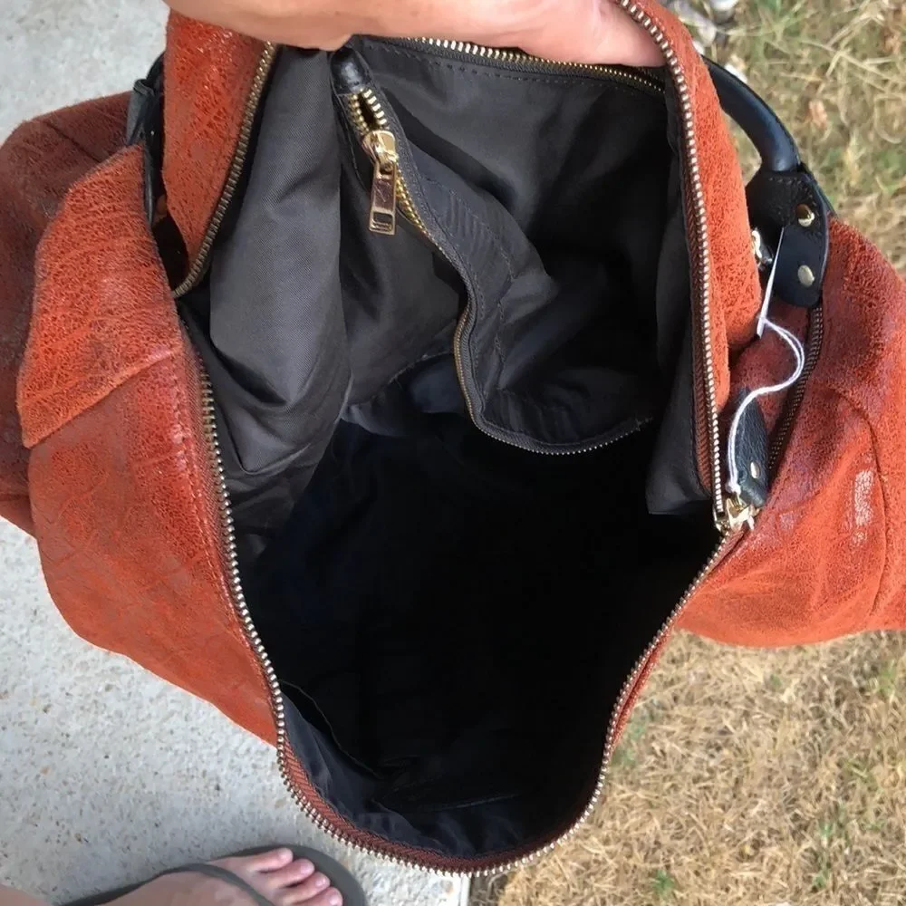 Lola Barnard Burnt Orange  Vegan Suede Bag